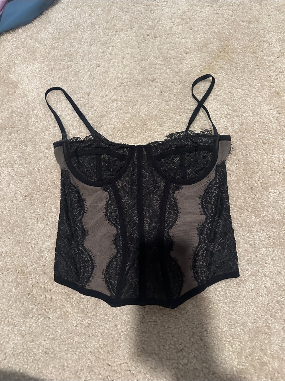 Black Lace Underwire Bustier corset top